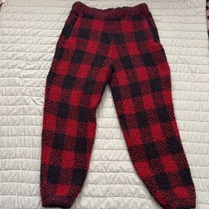 SKIMS Red and Black Checkered Track Pants Size S/M